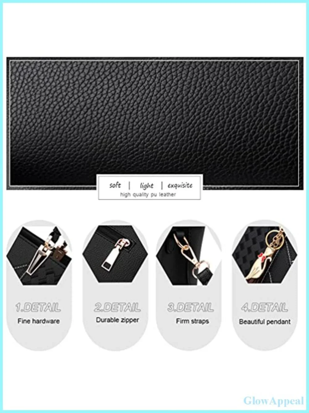 PU Leather Satchel Shoulder Bag Tote Crossbody Messenger Handbag